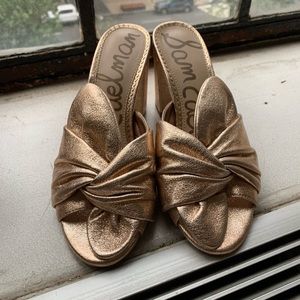 Sam Edelman metallic gold Oda sandal / heel
